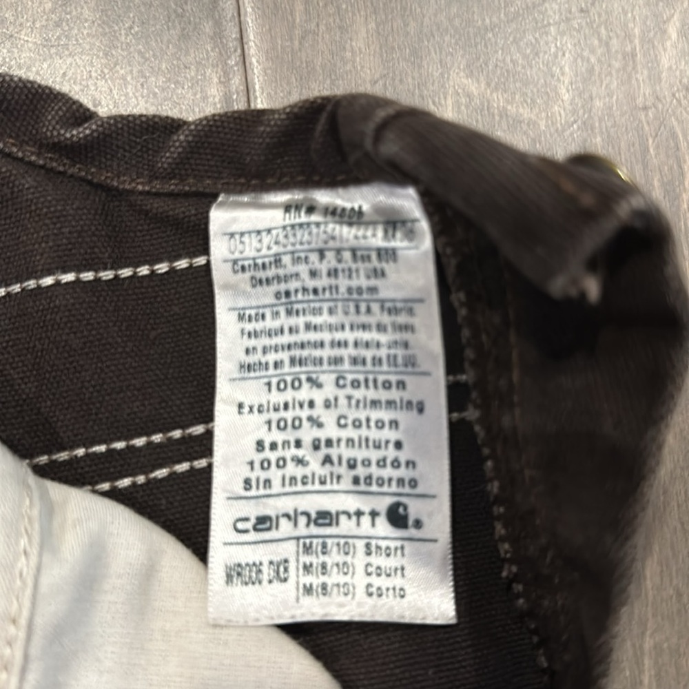 [SOLD] vintage carhartt WR0006 dark brown canvas double knee overalls worn - Picture 3 of 5